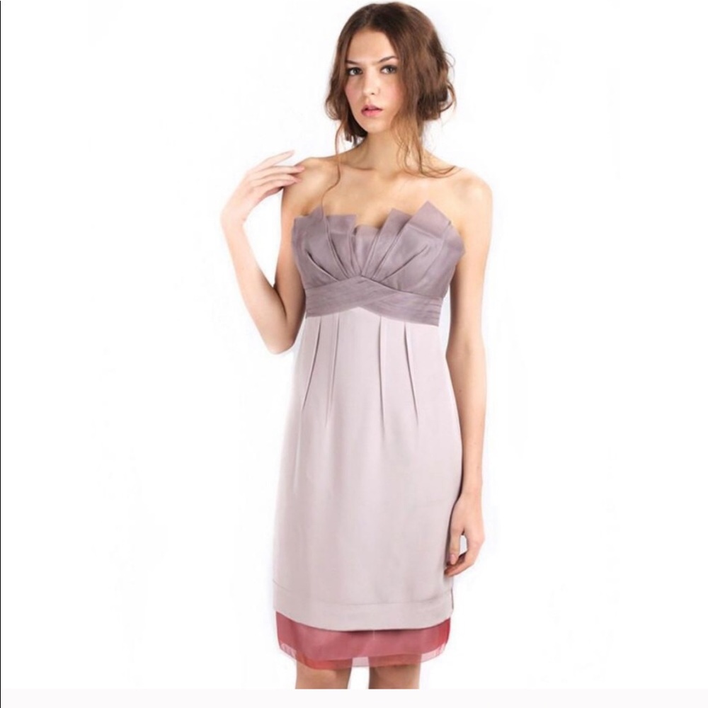 BCBG Runway purple strapless ombré dress